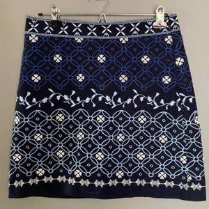 LOFT Embroidered High Waist Mini Skirt